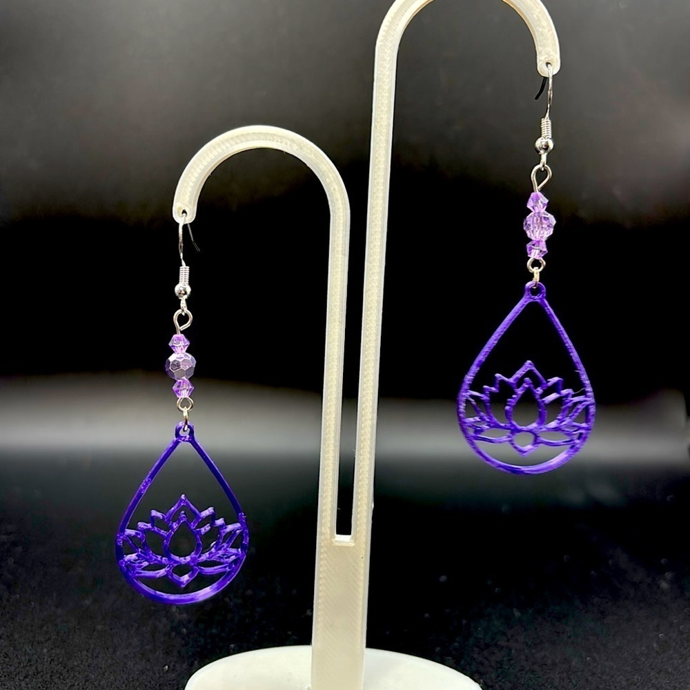 Lotus Teardrop Earrings - Picture 6 of 6